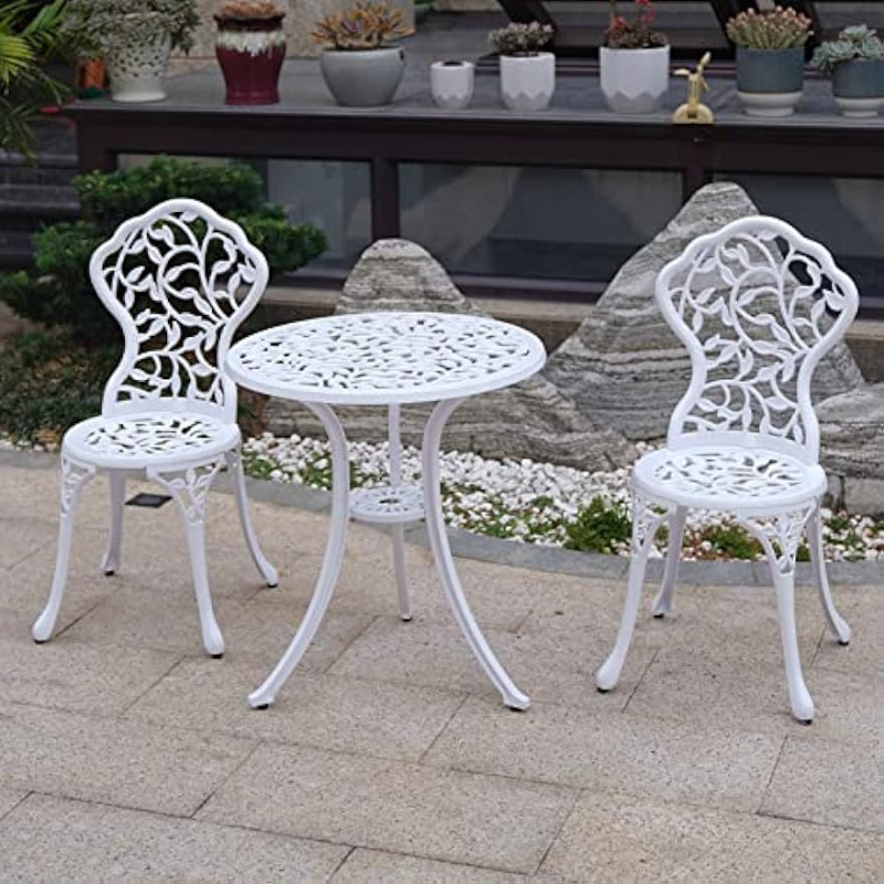 Title 2, KAI LI Terrassen-Bistro-Sets, 3-teilig, Alumini...