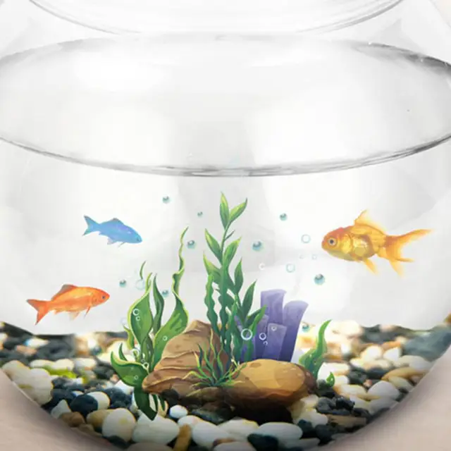 Fish Bowl Plastic L M S Sizes Desktop Aquarium Tanks Round Durable Fish  Tank for Betta and All Mini Fish
