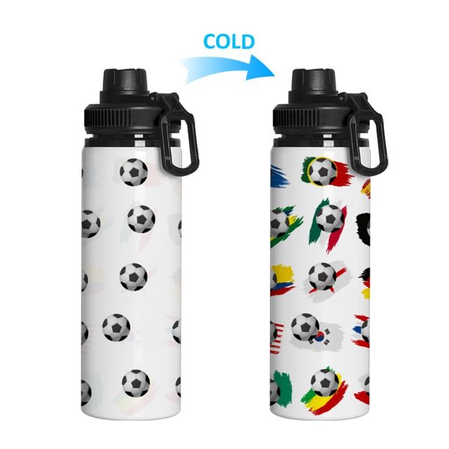 Football soccer sports colorful graphic design Water Bottle by Arija_art