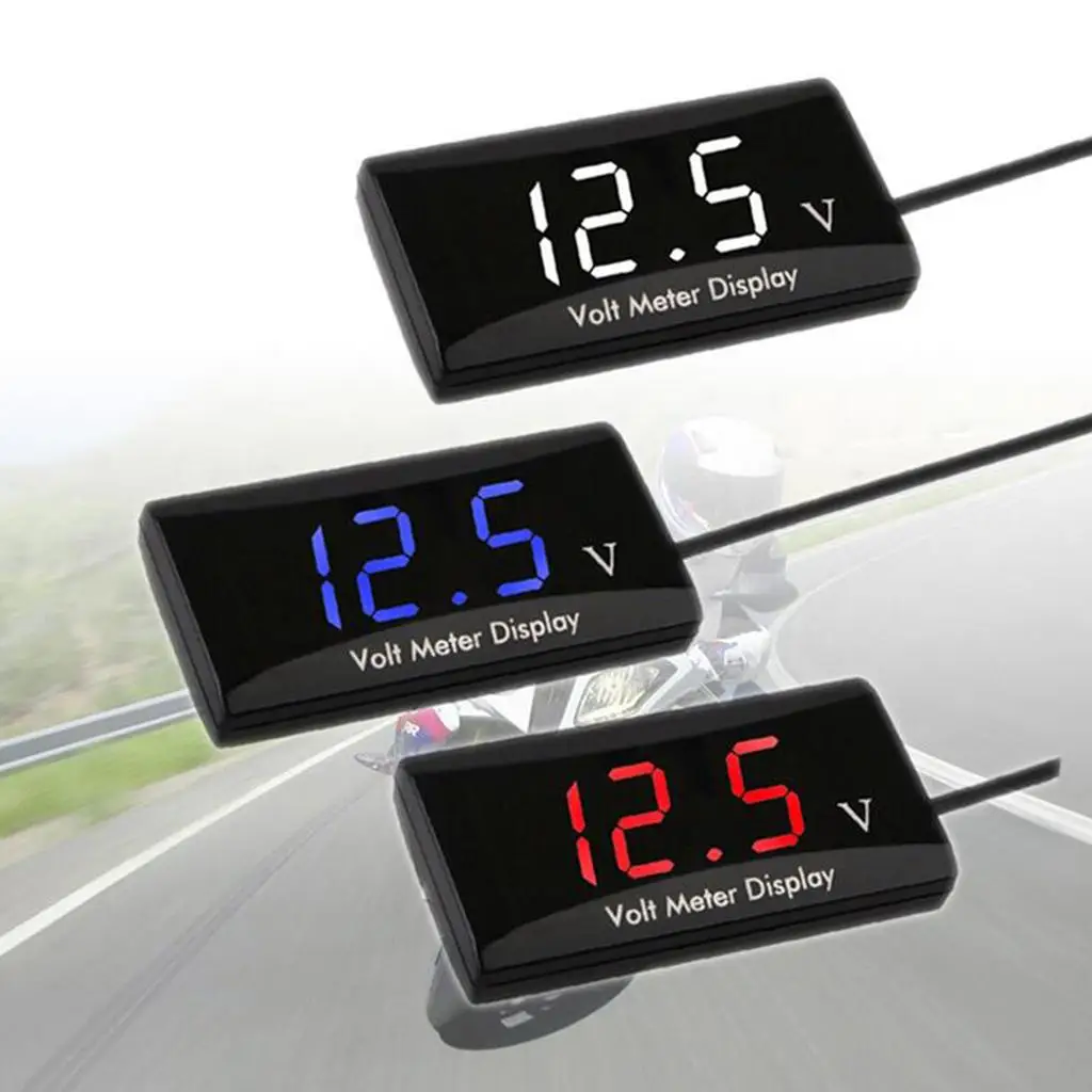 12V Voltmeter LED Panel Car Motor Motorcycle Universal Voltage Meter Tester