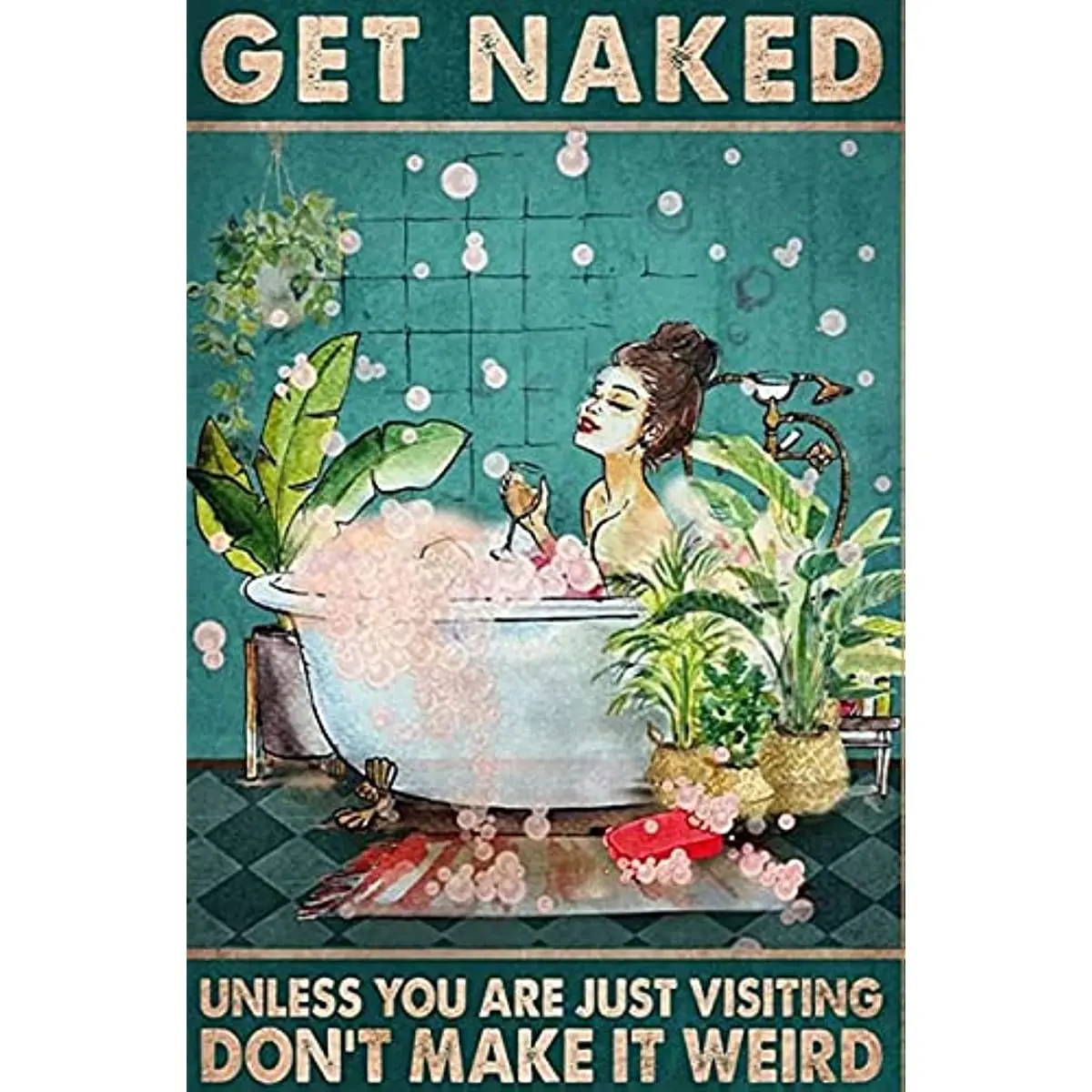 Банная девушка металлический жестяной знак получить голая табличка плакат  для ванной дома кухни кафе бара винтажный Настенный декор | AliExpress