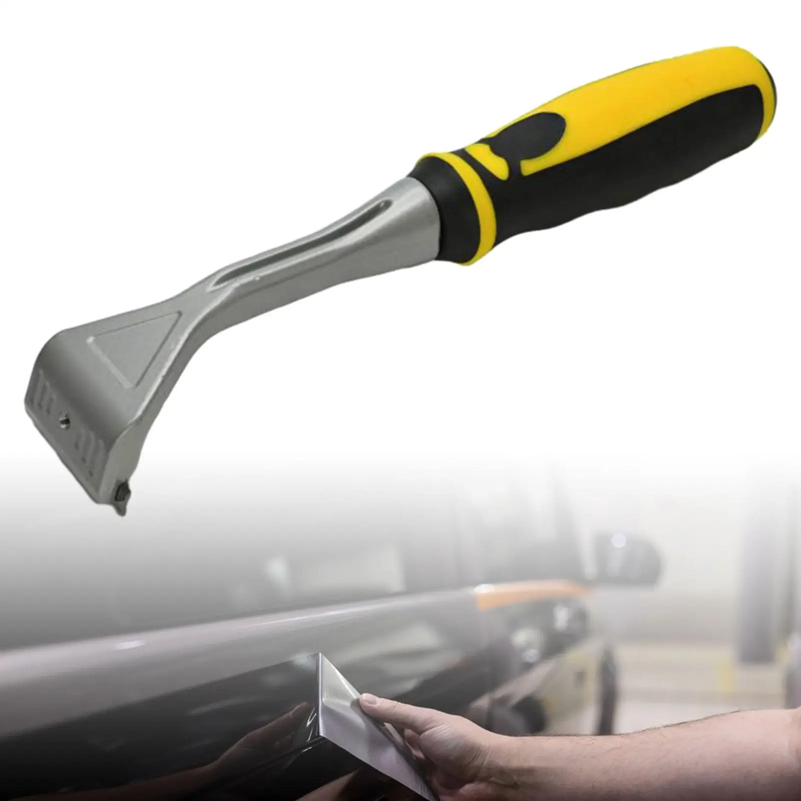 Window Wall Scraper Cleaner Remover Versatile Comfortable Grip Long Handle Putty Knife for Window Sticker Lightweight Durable