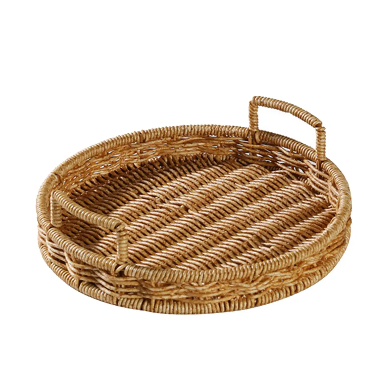 Handmade Rustic Rattan Storage Tray Organizer for Fruit Vegetables