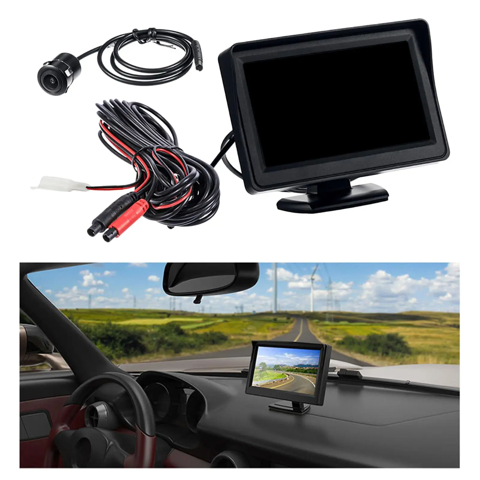 5 Inch Rear View Camera Screen Display Backup Color Reverse Assistance Parking Car Monitor