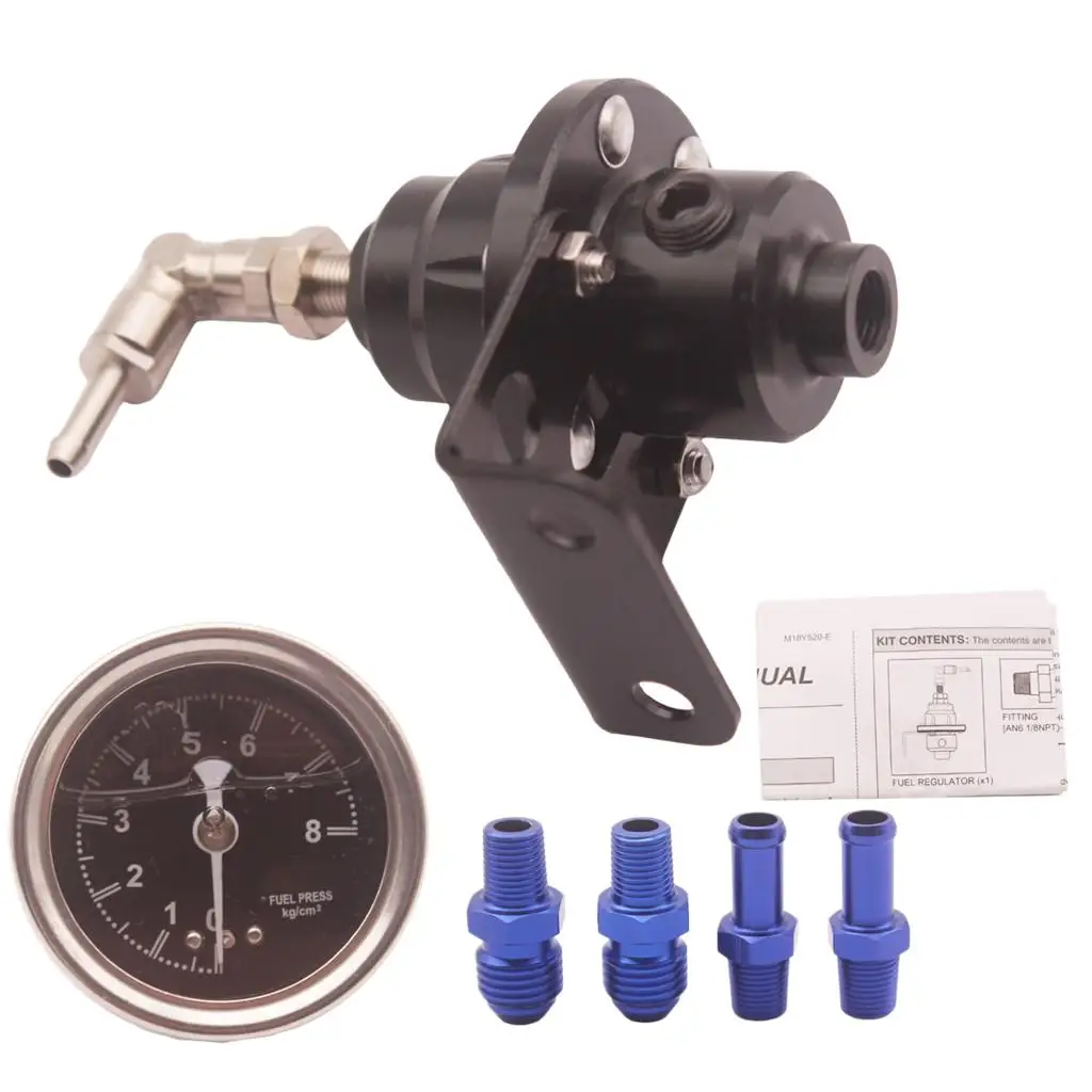 Fuel Pressure Regulator with  AN8 Feed & AN6 , 1/8`` NPT  Port for
