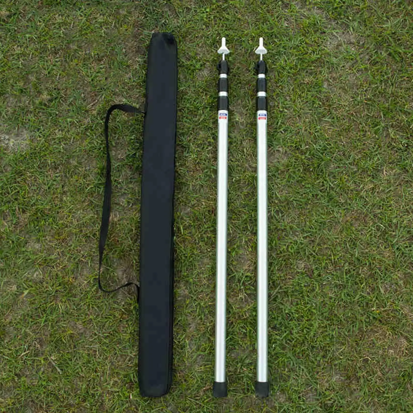 Aluminum Tent Poles 2Pcs Silicone Removable Lightweight Tent Poles for Tarp Pole Tent Tarp Poles Adjustable for Hiking Camping,