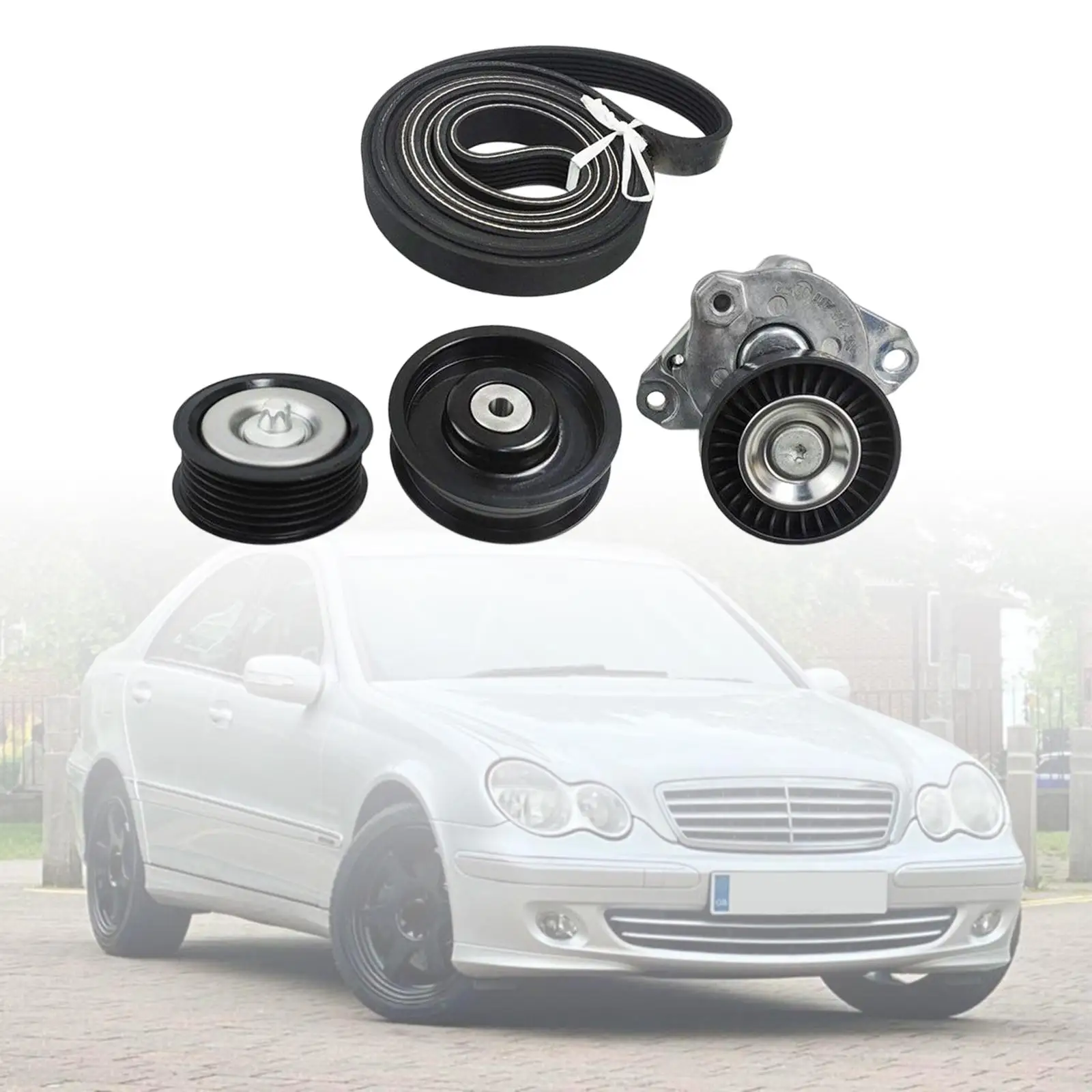 Drive Belt Tensioner+idler Pulley Replacement Repair Parts for Mercedes-benz