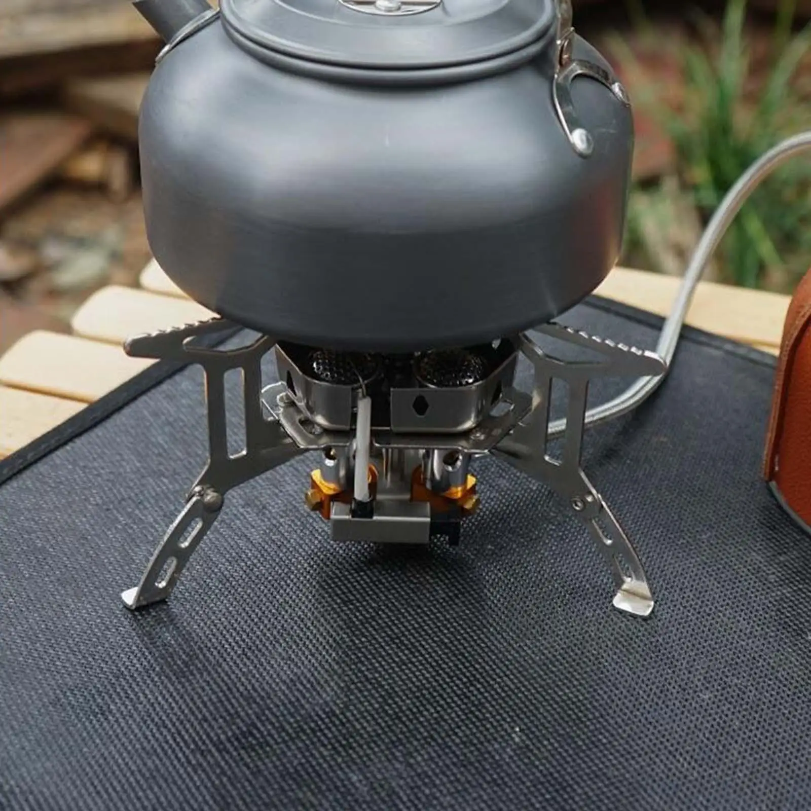 Durable Camping Gas Stove 3 Heads Foldable Cooking Tool Gear Propane Stove Backpack Stove for Picnic Outdoor Cooking Travel