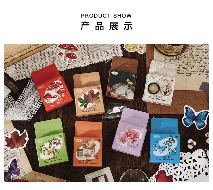 46pcs Mushroom Collection Decorative Stickers for Scrapbooking DIY Journal Label Stick Stationery Album Diary