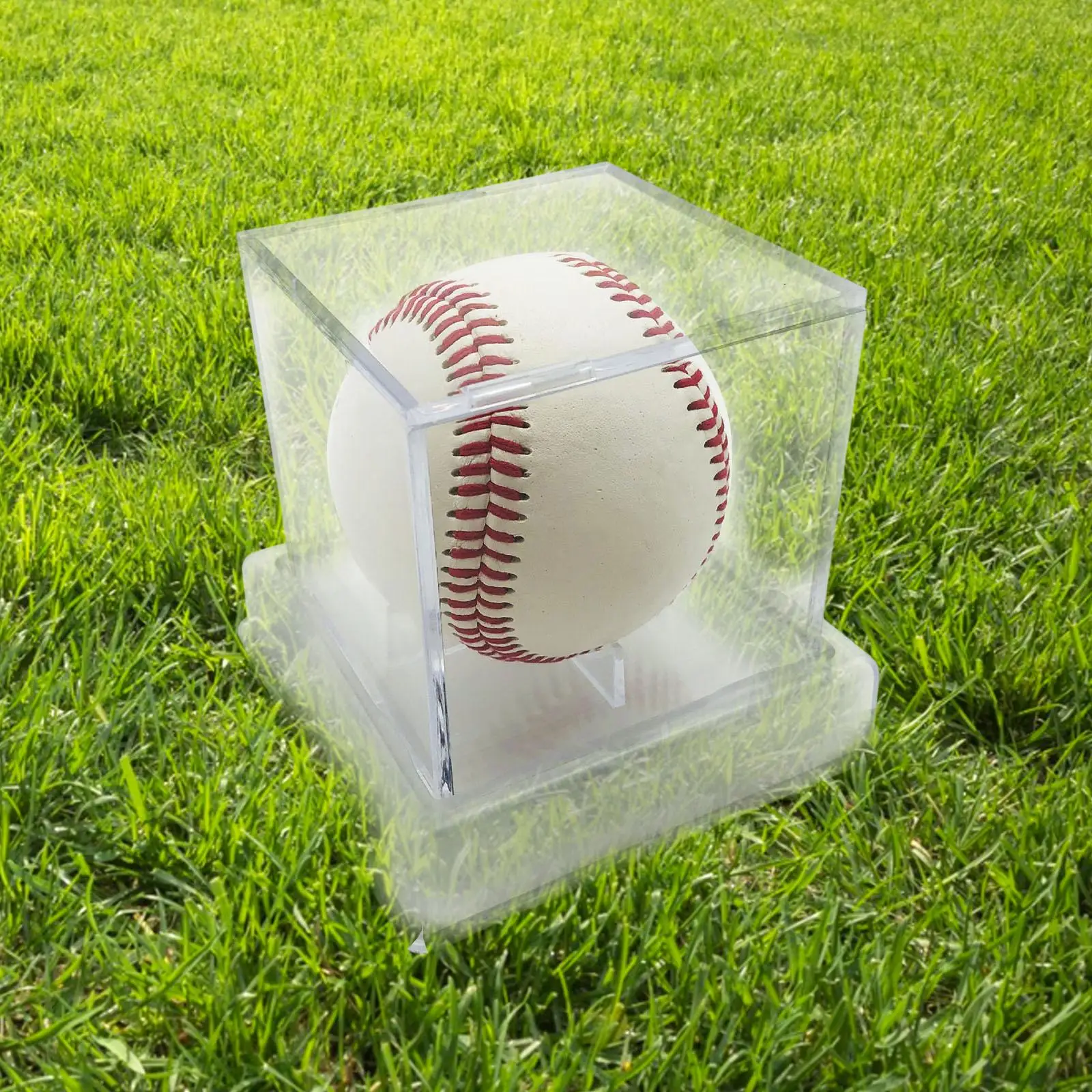 Clear Baseball Box Sport Collectibles Ball Holder 8cm Square Boxes Storage Case