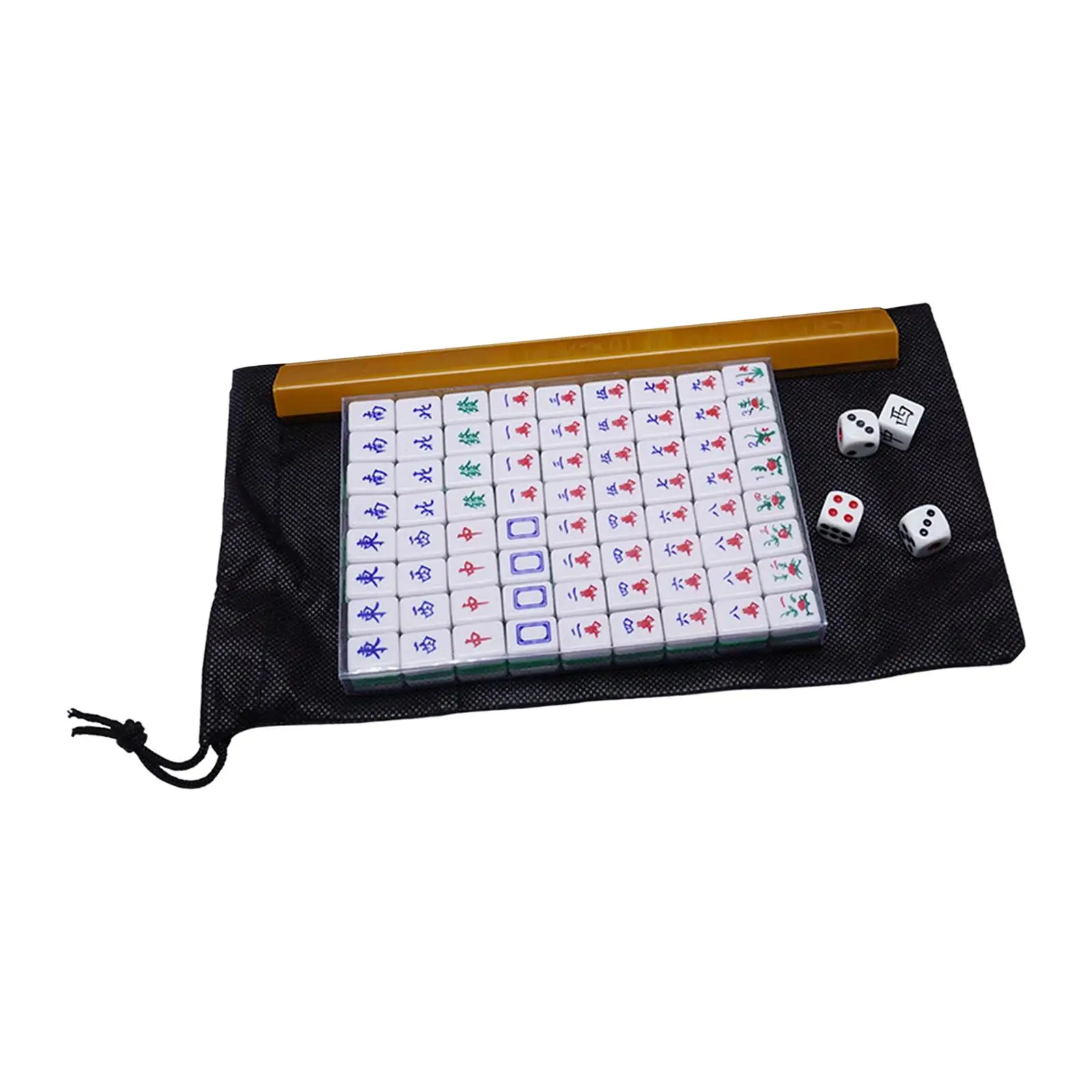 Mini Chinese Mahjong Game Set Chinese Version Game Table Game Board Game with Carrying Case for Chinese Game Play Party