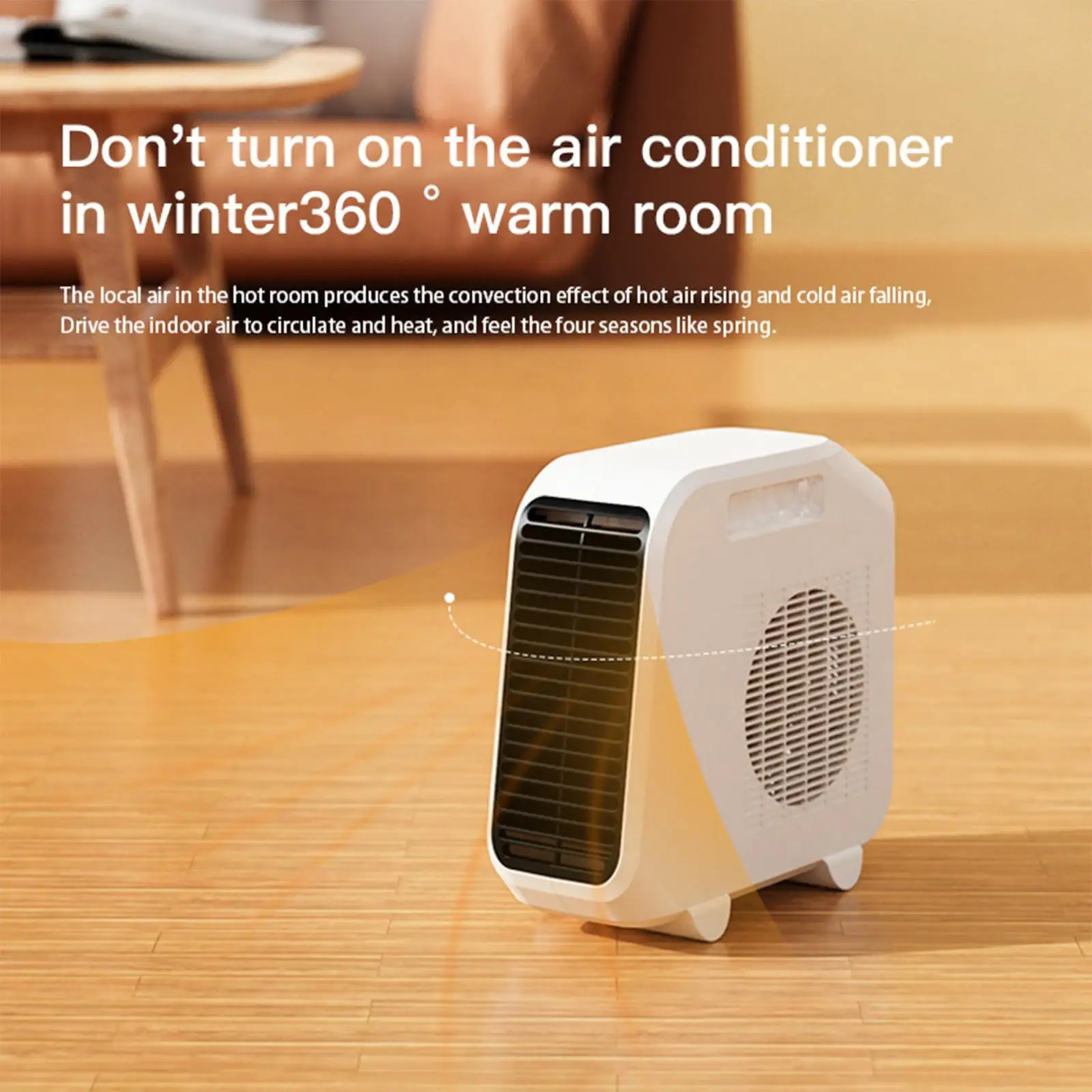 Heater Fan Warmer Machine Space Heater Heating Fan 1200W/1800W Electric Heater for Desktop Living Room Winter Bedroom Indoor