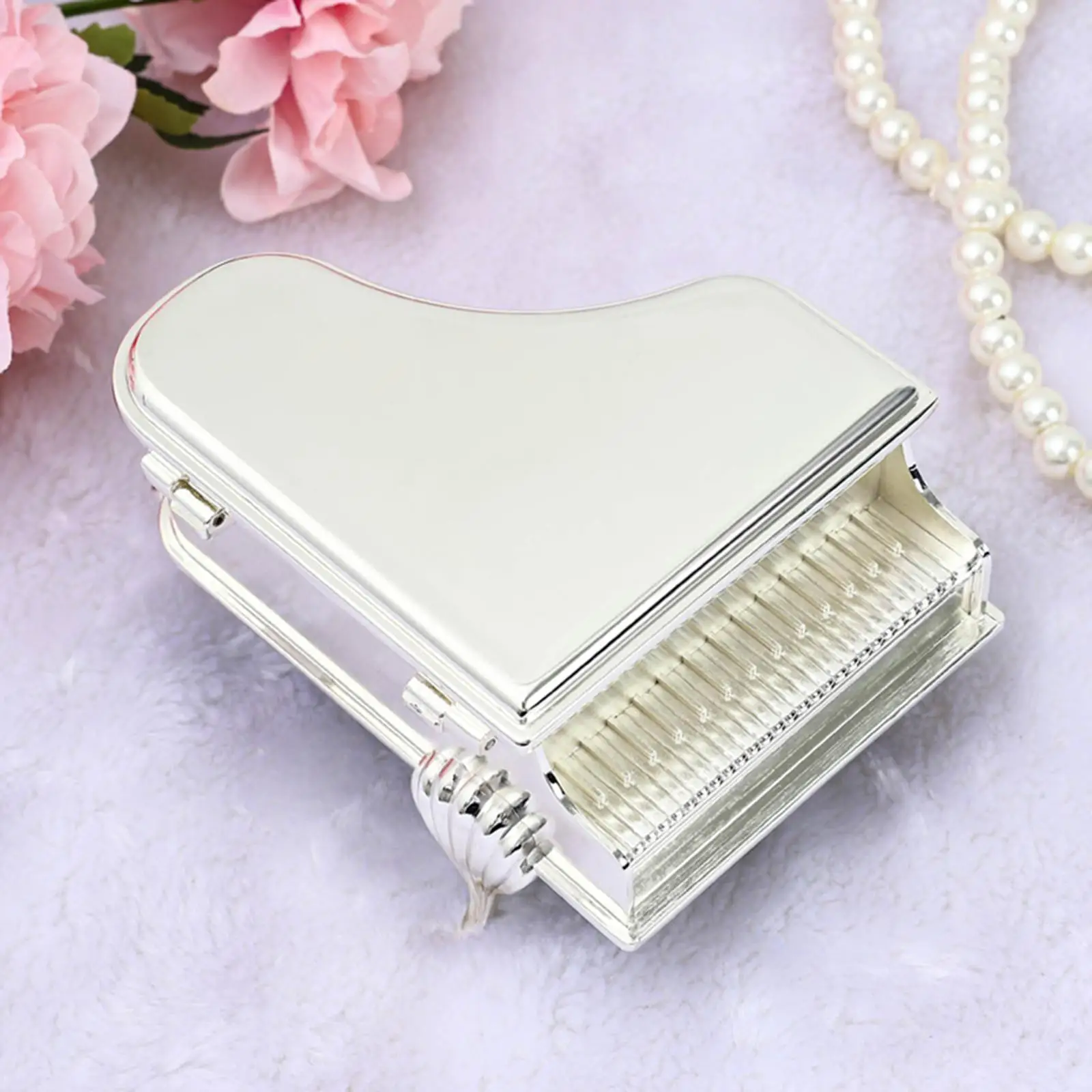Piano Shape Jewelry Box Desktop Case Decor Jewellery Storage Holder for Wedding Brithday Gift Anniversay Engagement Girls Women