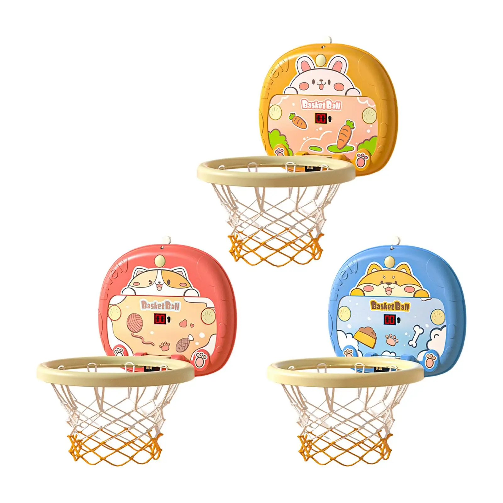 Indoor Mini Basketball Hoop with Balls Basketball Goal Indoor Game Set Interactive Toys for Wall Office Home Door Adults Gifts