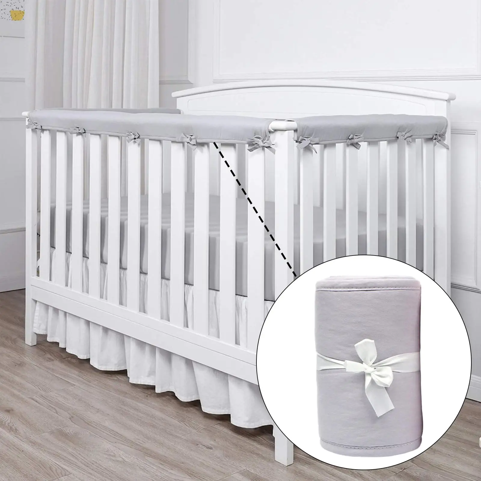 3 Pieces Baby Crib Rail Cover Baby Safety Products Cotton for Fence Infants