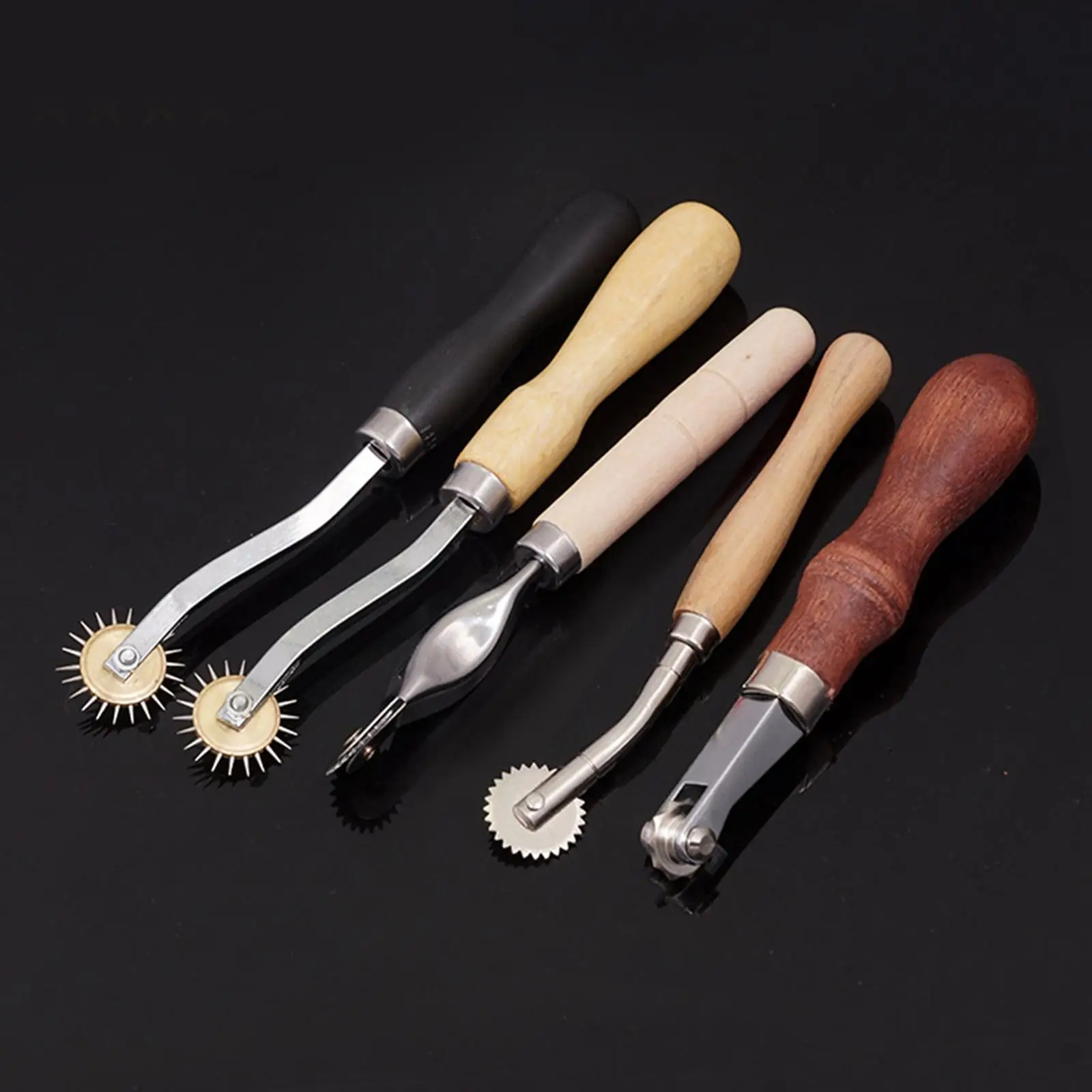 5Pcs Serrated Tracing Wheel Sewing Tool Leather Crafts Professional Scribing Wheel for Fabric Cloth Paper Leather Accessories