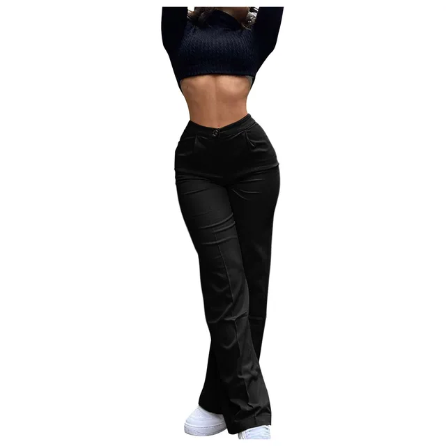 Ardm-Pantalones de cintura alta para mujer, pantalón informal