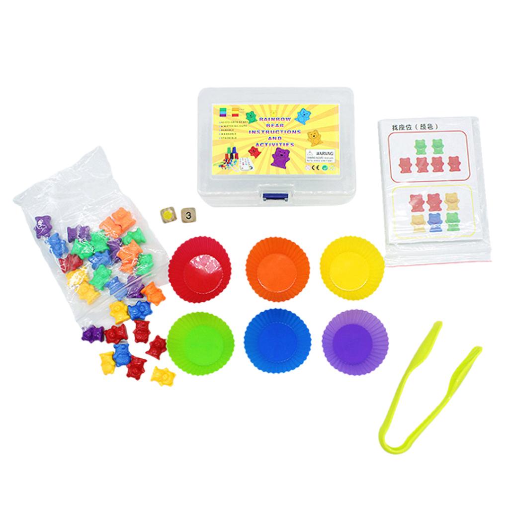 Preschool Kids Children Counting Bears Kit  Toy for 3 4 5 Ages Baby