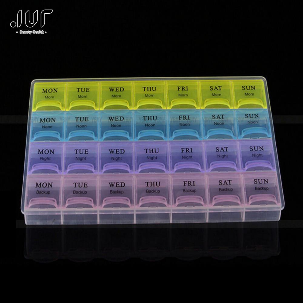 Best of 1PCS 4 Row 28 Squares Weekly 7 Days Tablet Pill Box Holder Medicine Storage Organizer Container Case Reviews & Tips