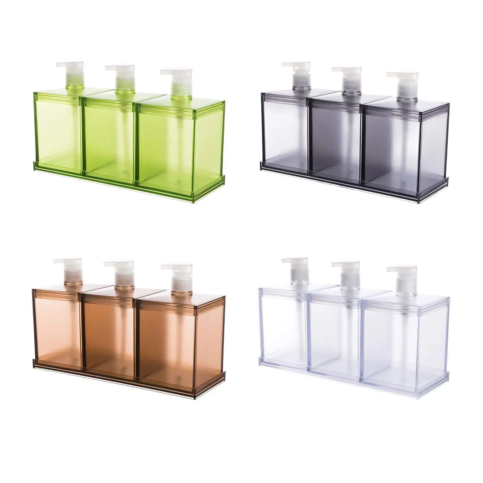 3 Pcs/Set Lotion Dispenser Bottle Shower Gel Container Reusable Empty Bottle Empty Soap Pump Bottle for Restroom Office Kitchen