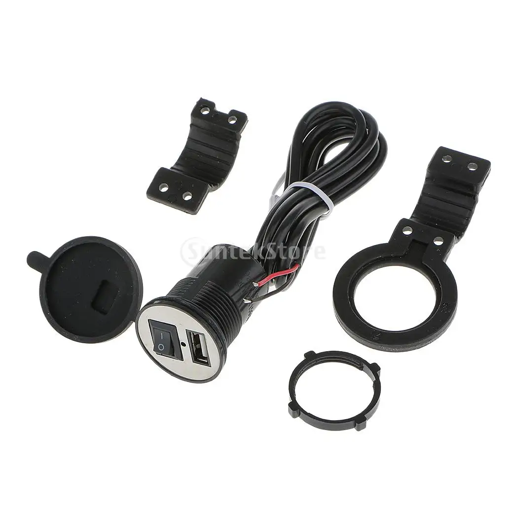 12V 1.5 Amp Motorcycle  Switch USB ,  Charging  Socket for Car RV ATV Motorbike Mobile GPS