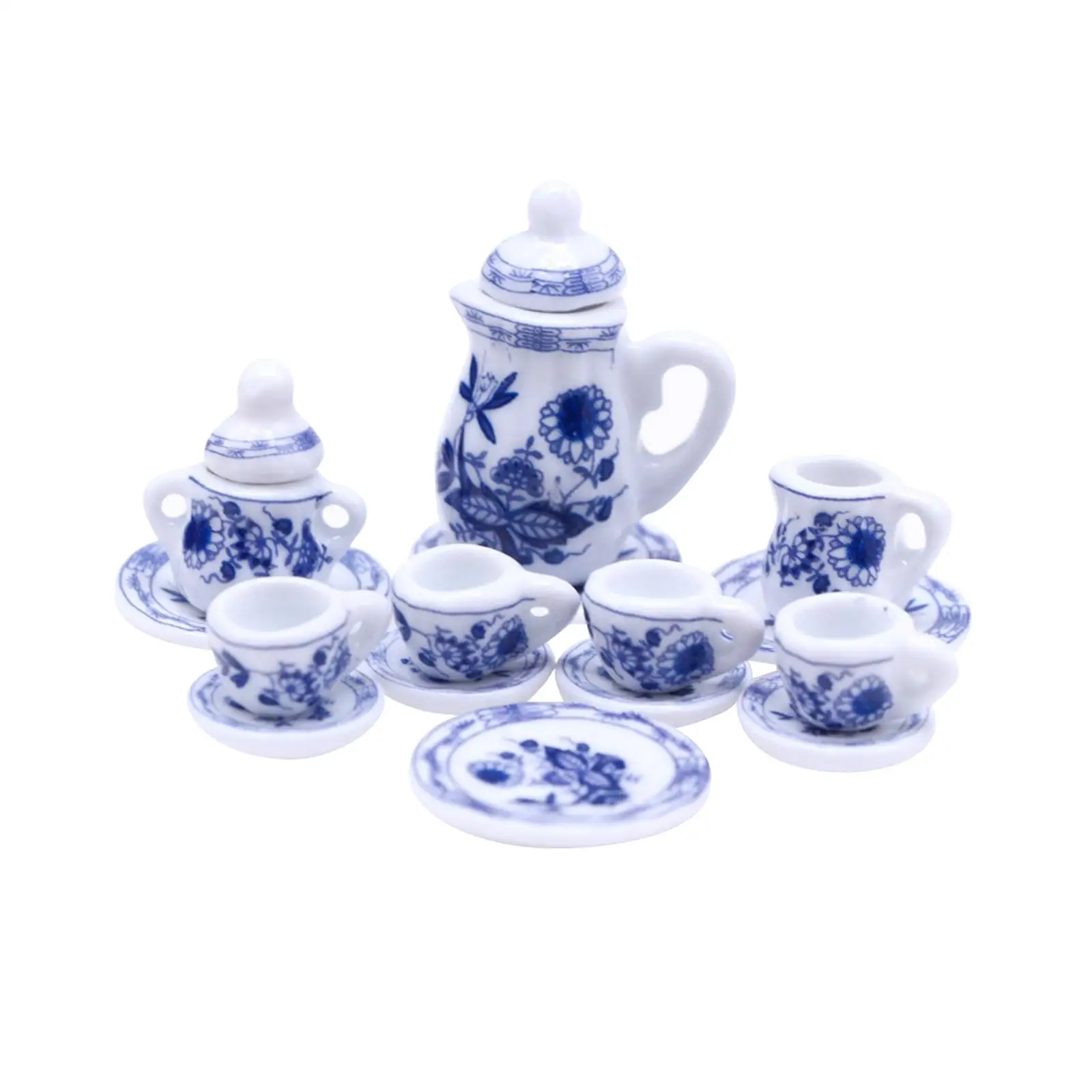 15x 1/12 Dollhouse Miniature Teapot Cup Tea Set Miniature Set for Kitchen