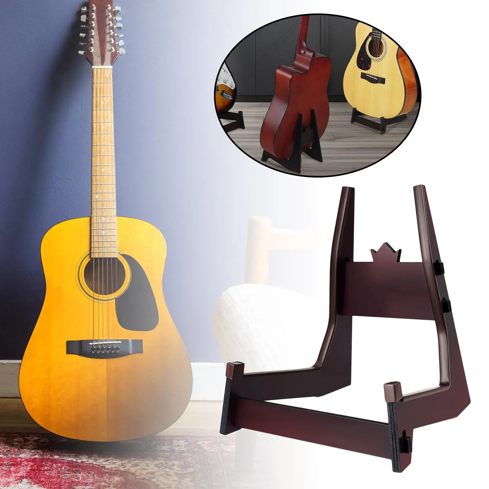 Acoustic Guitar Stand Cello Stand Cello Support Holder, Wooden Guitar Floor Stand for Electric Guitar String Instrument