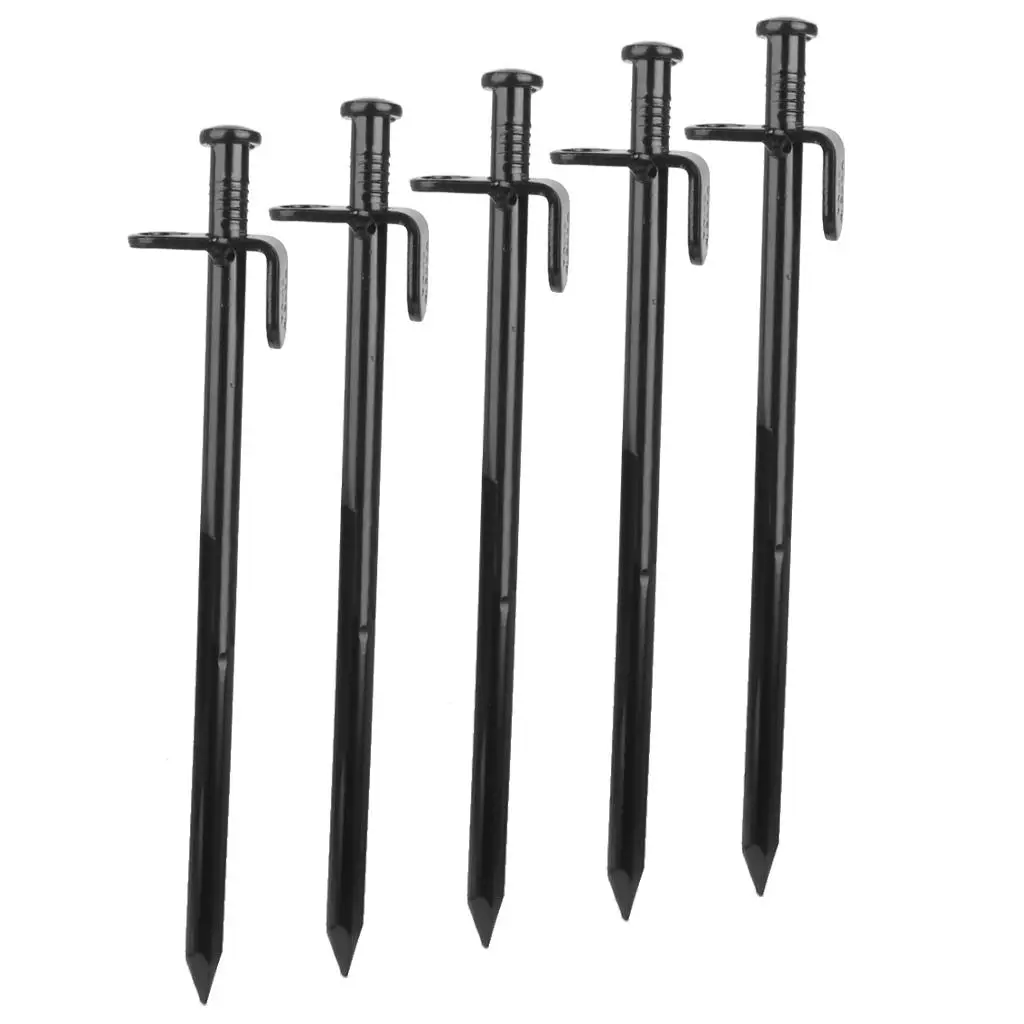 5pcs Tent Pegs Stakes Metal Garden Camping Ground Pegs Hooks Outdoor Tools