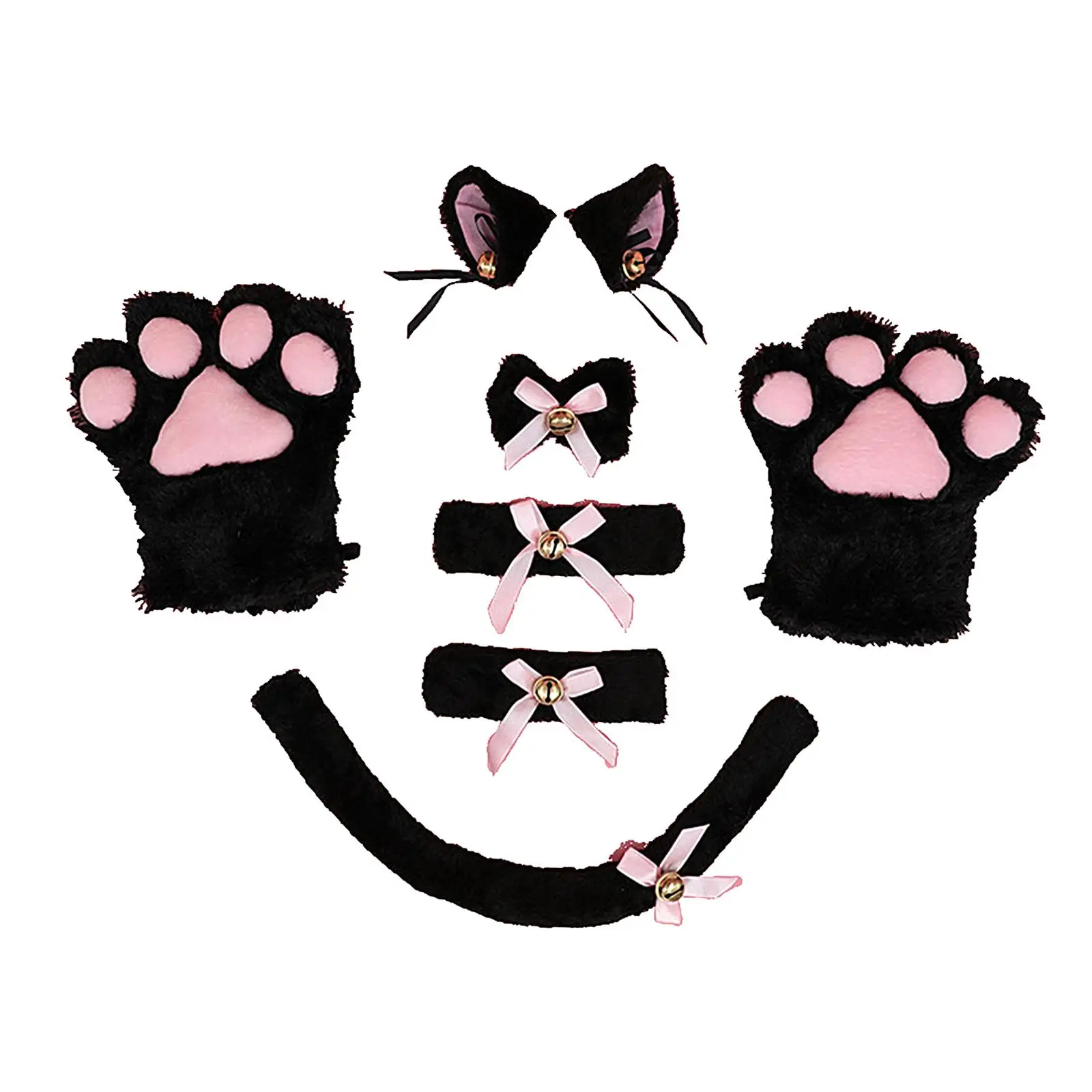 Plush Cat Costume Kitten Cosplay Tail Props for Birthday Adult