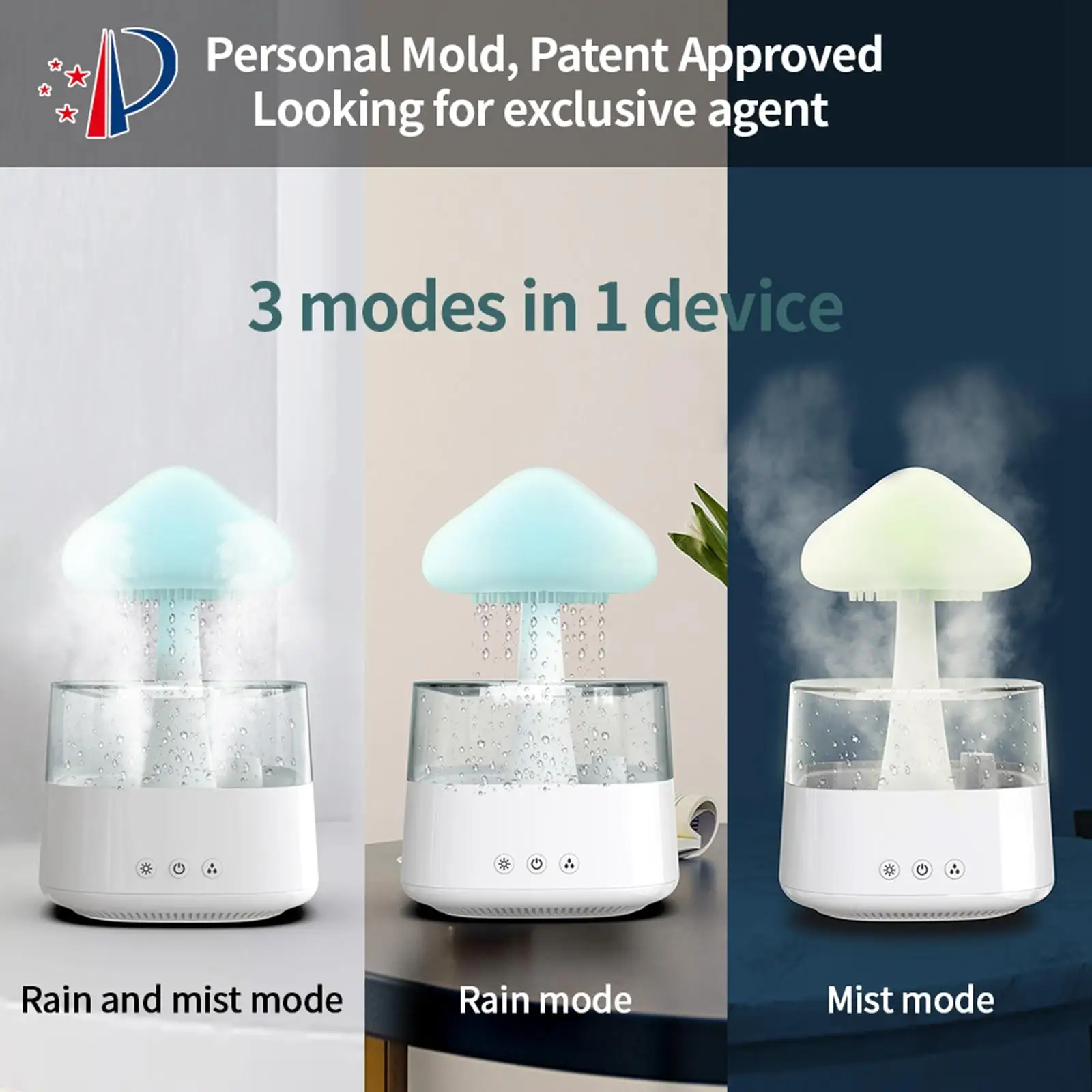 Cloud Raindrop Humidifier Essential Oil Diffuser for Living Room Study Room