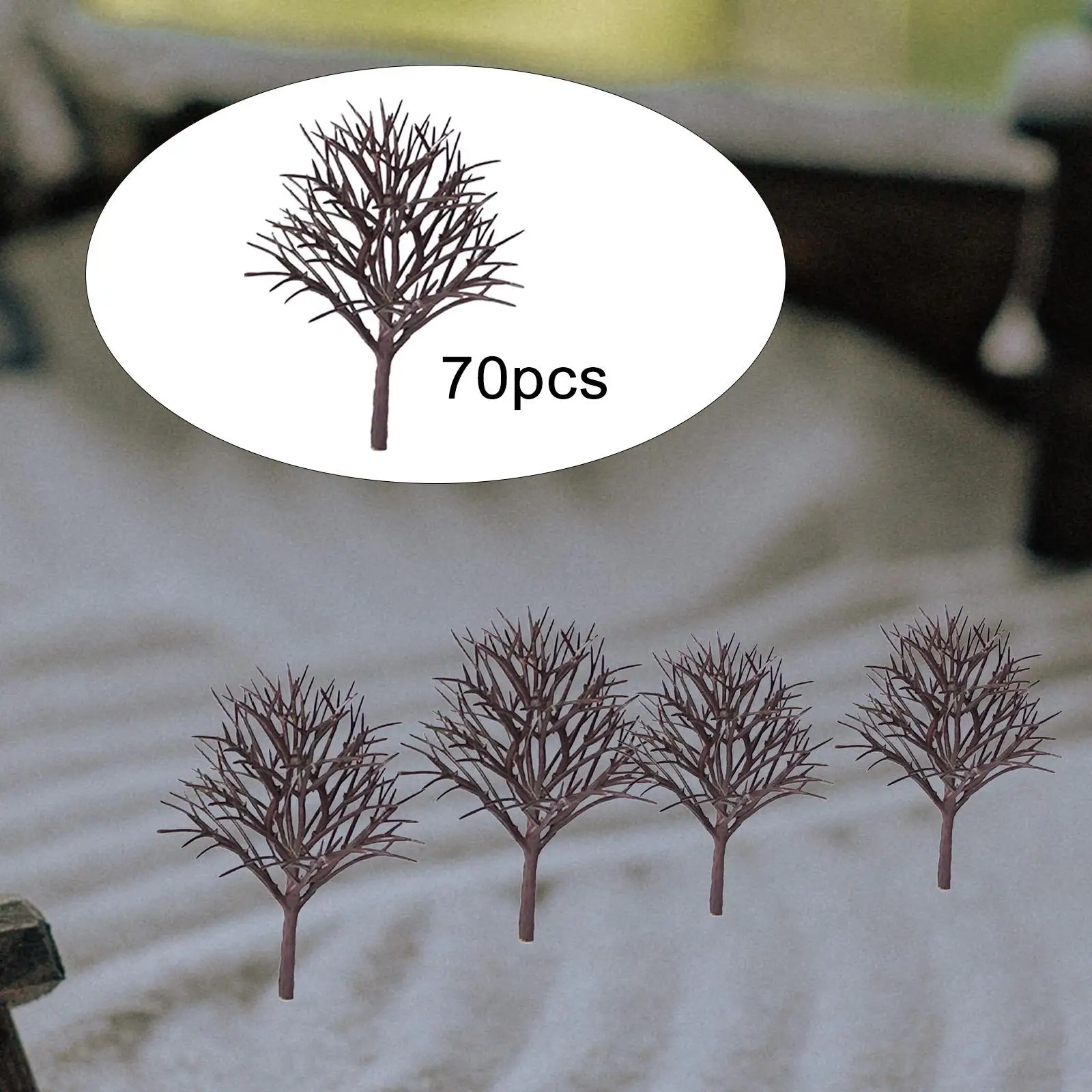 70 Pieces Mini Model Trees Diorama Supplies 6cm Train Scenery Architecture Trees for Building Model Scenery Landscape Sand Table