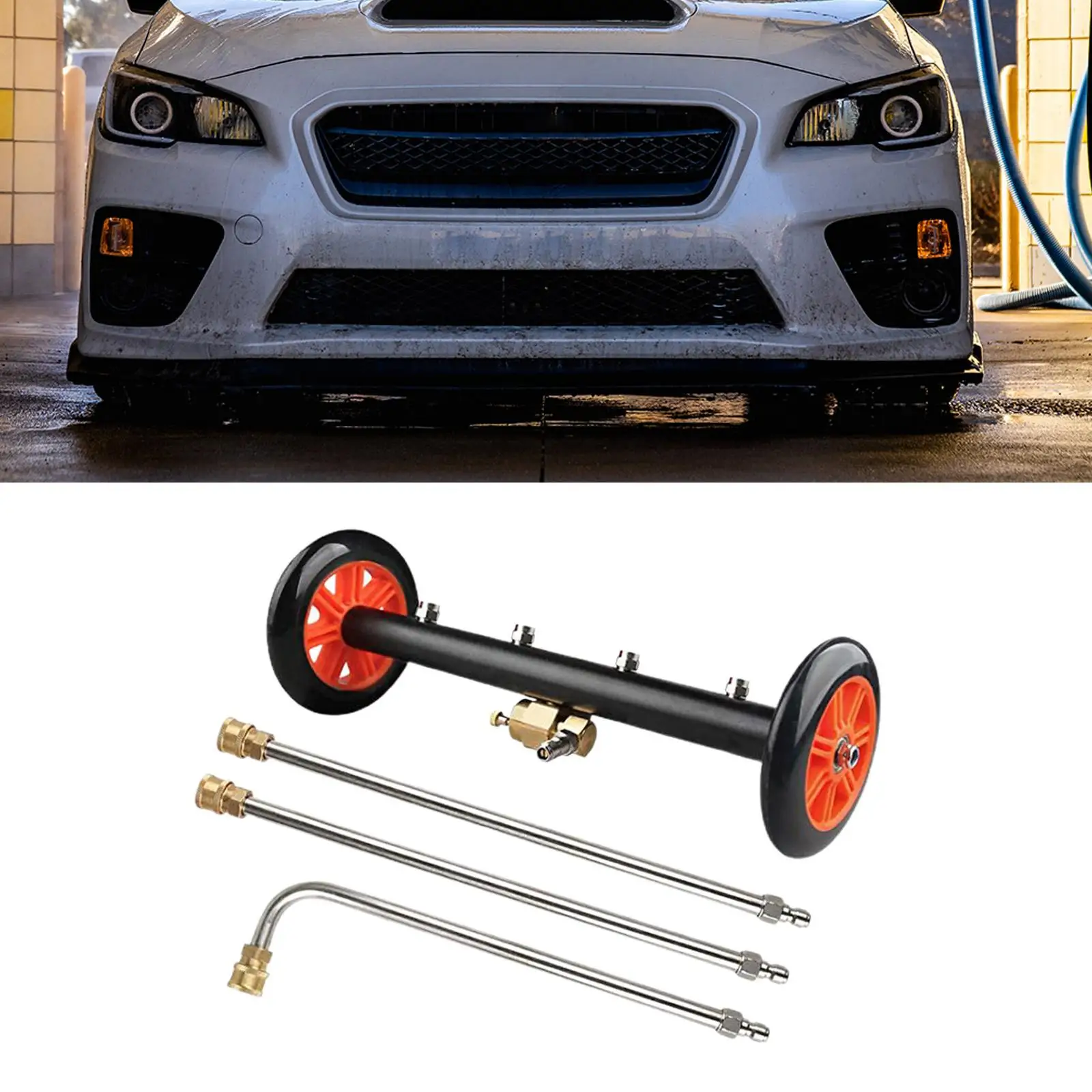 Undercarriage Pressure Washer Attachment Adjustable for Driveways