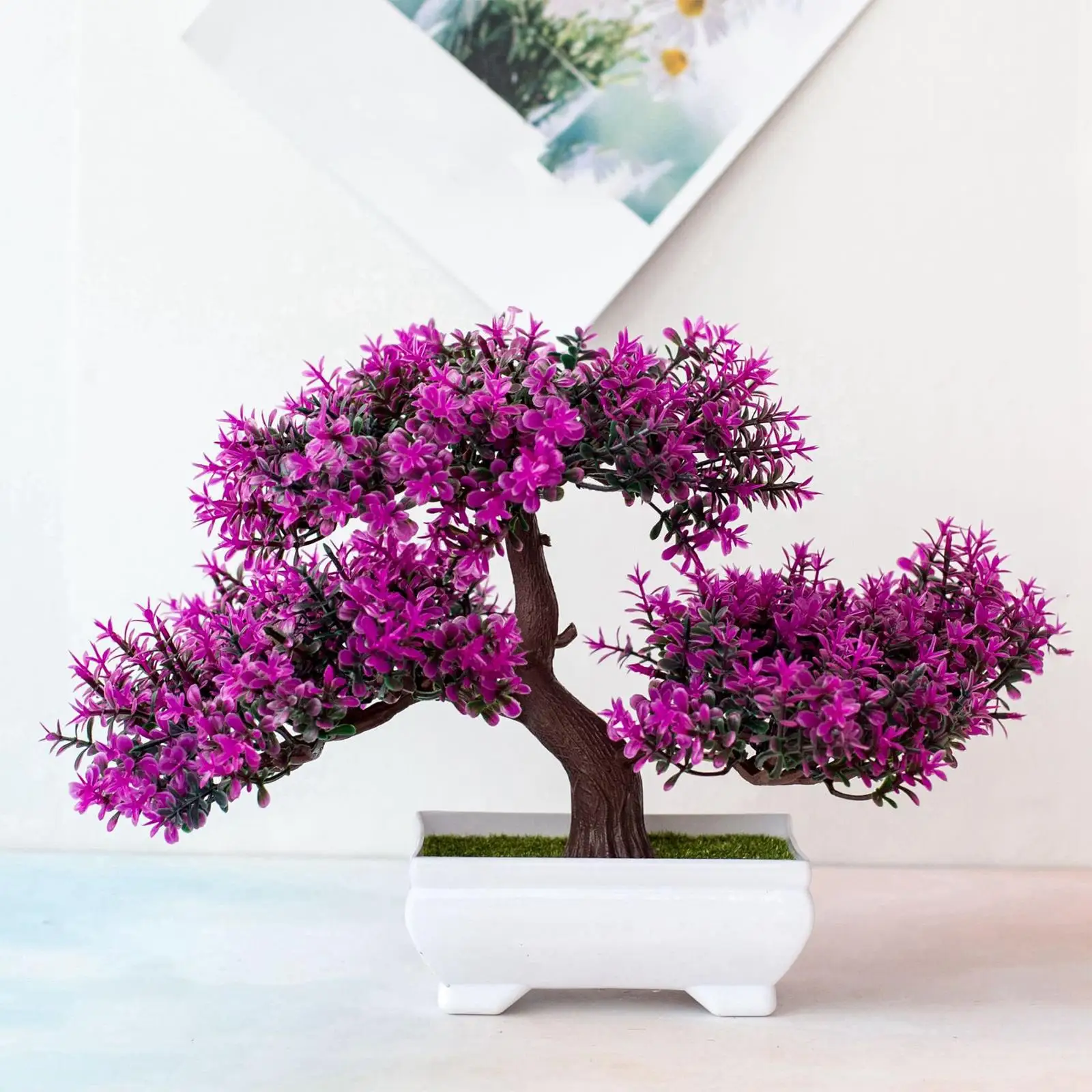 Artificial Bonsai Tree,Fake Plant Decoration,Potted Artificial House Plants, Japanese Pine for Desktop, Zen Garden, Home Decor