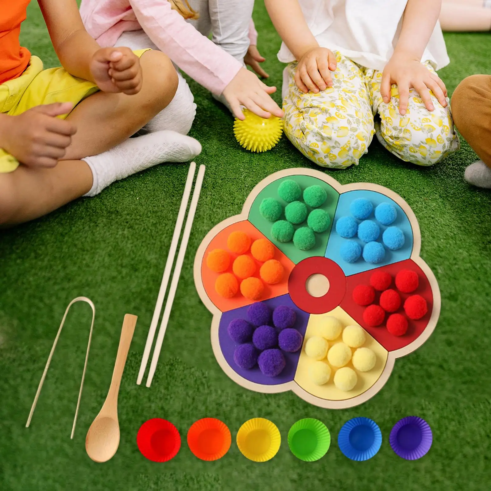 Rainbow Peg Board Sorter Game Sensory Toys Fine Motor Skill Counting Toys for Girls Gifts