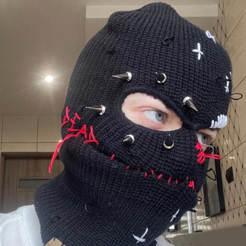 DHgate.com:Halloween Balaclava Distressed Knitted Full Face