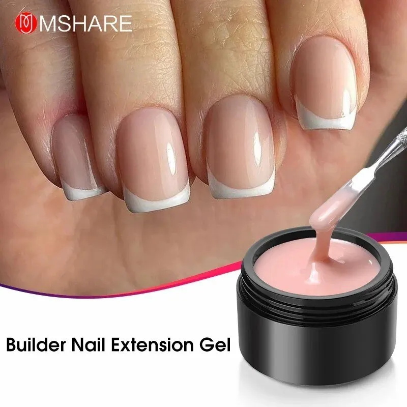 Best of MSHARE Nude Milky Builder Uv Nail Extension Gel Clear Building Construction Alignment Soft Manicure Finger Natural Shapes 10g Reviews & Tips