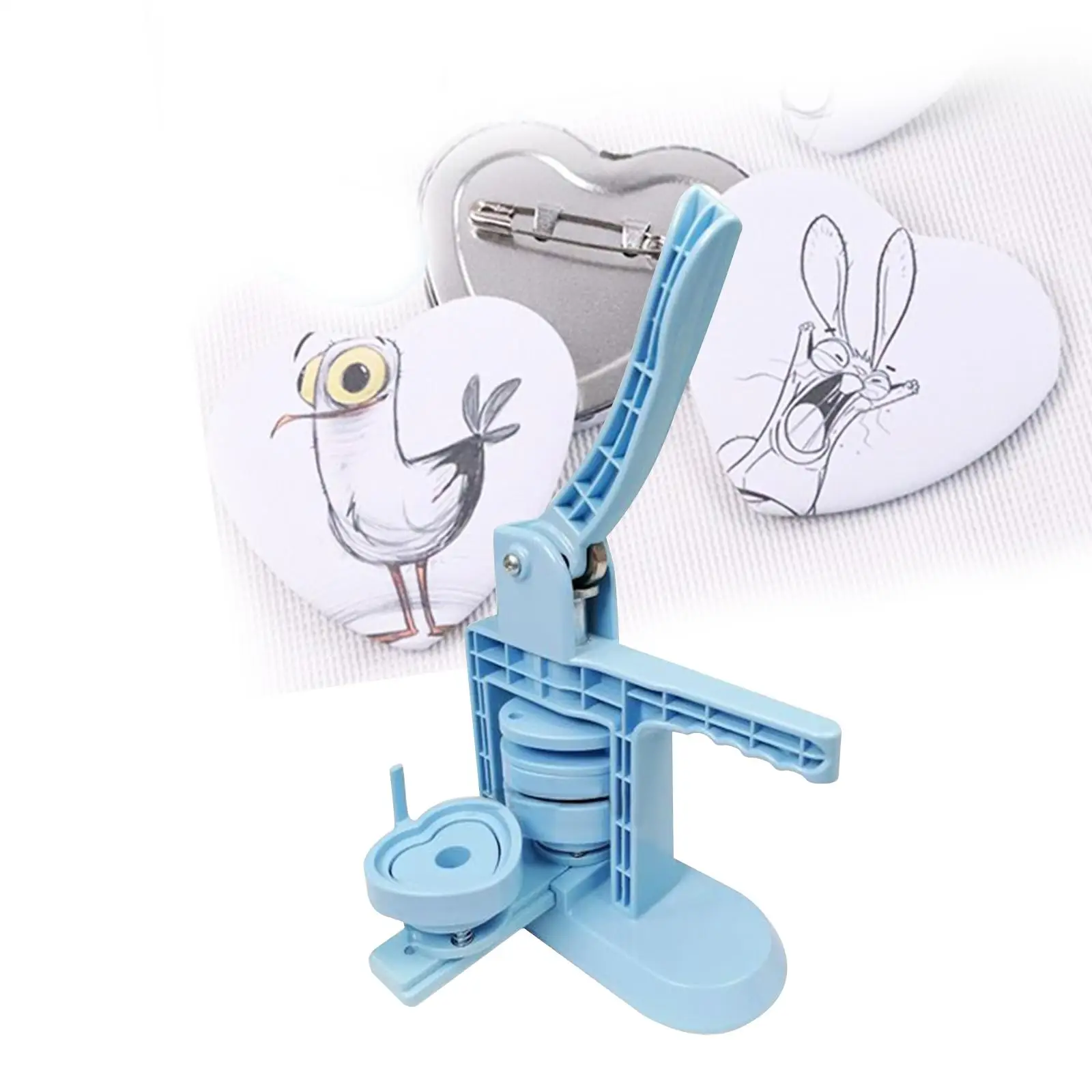 Button Badge Making Machine Heart Shape Upgrade for DIY Pin Buttons Mirror