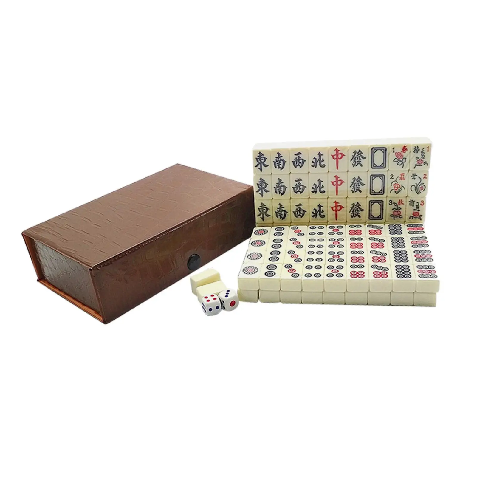 Mini Chinese Mahjong Game Set with Carrying Travel Case classic tiles Games Travel Mahjong Set for Travel Adults