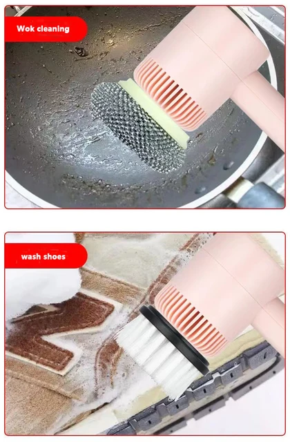  SPICLY Dish Brush Household Wireless Electric Cleaning Brush  Rechargeable Kitchen Dishwashing Brush Bathtub Tile Professional Cleaning  Brush : Health & Household