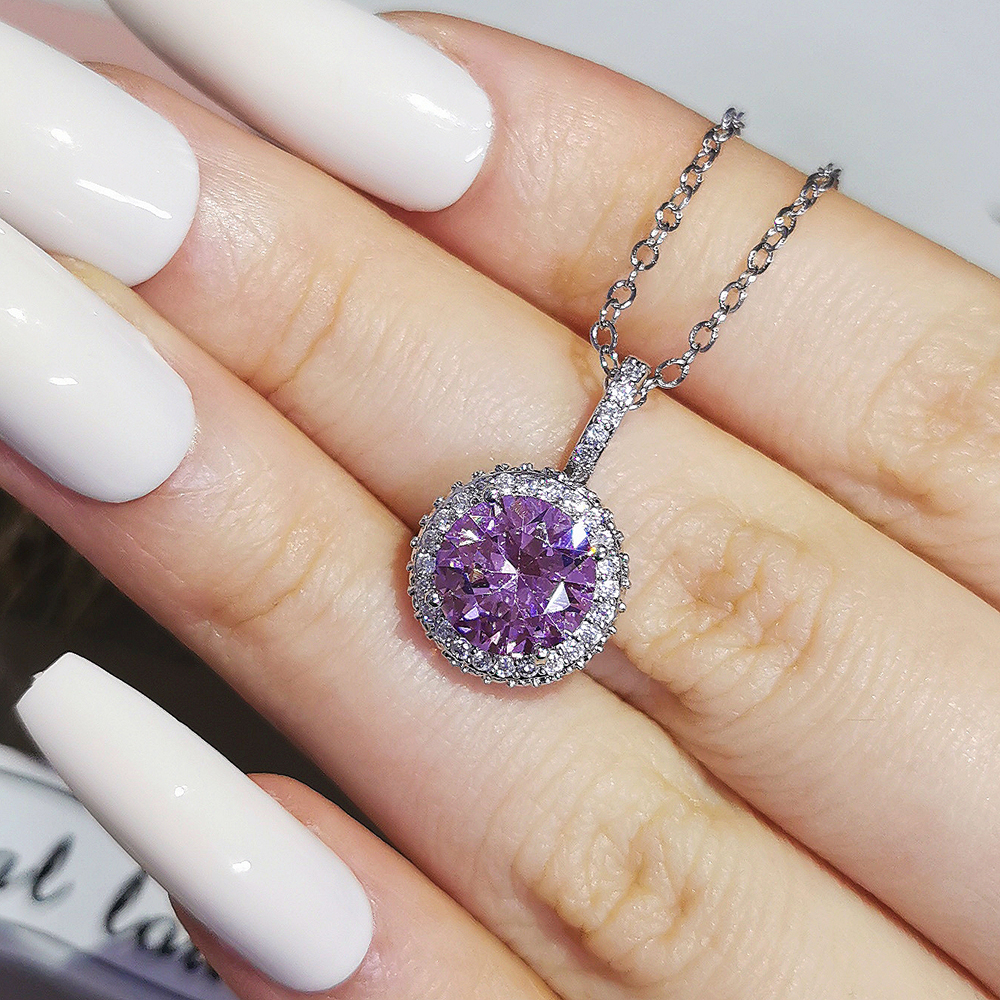 2 stücke Pack silber farbe braut Schmuck set halo Engagement ring runde stud ohrring für Hochzeit geschenk J7326 – Detail 9