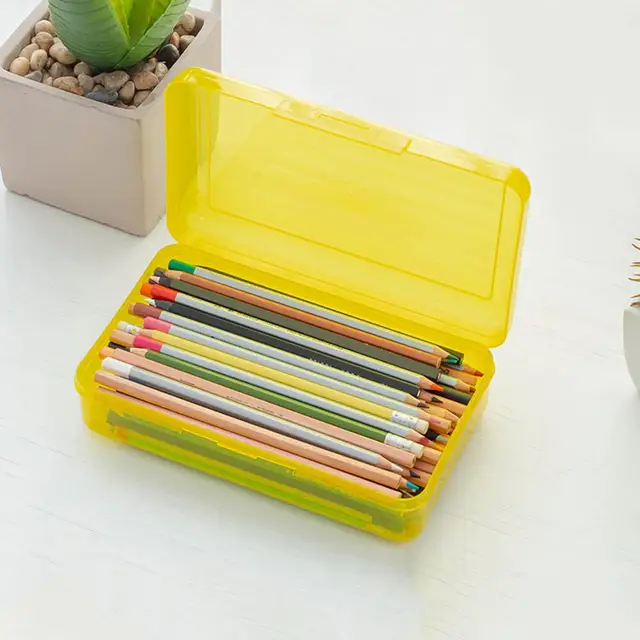 Kids Plastic Pencil Case Candy Color Clear Pen Case Pencil Kid