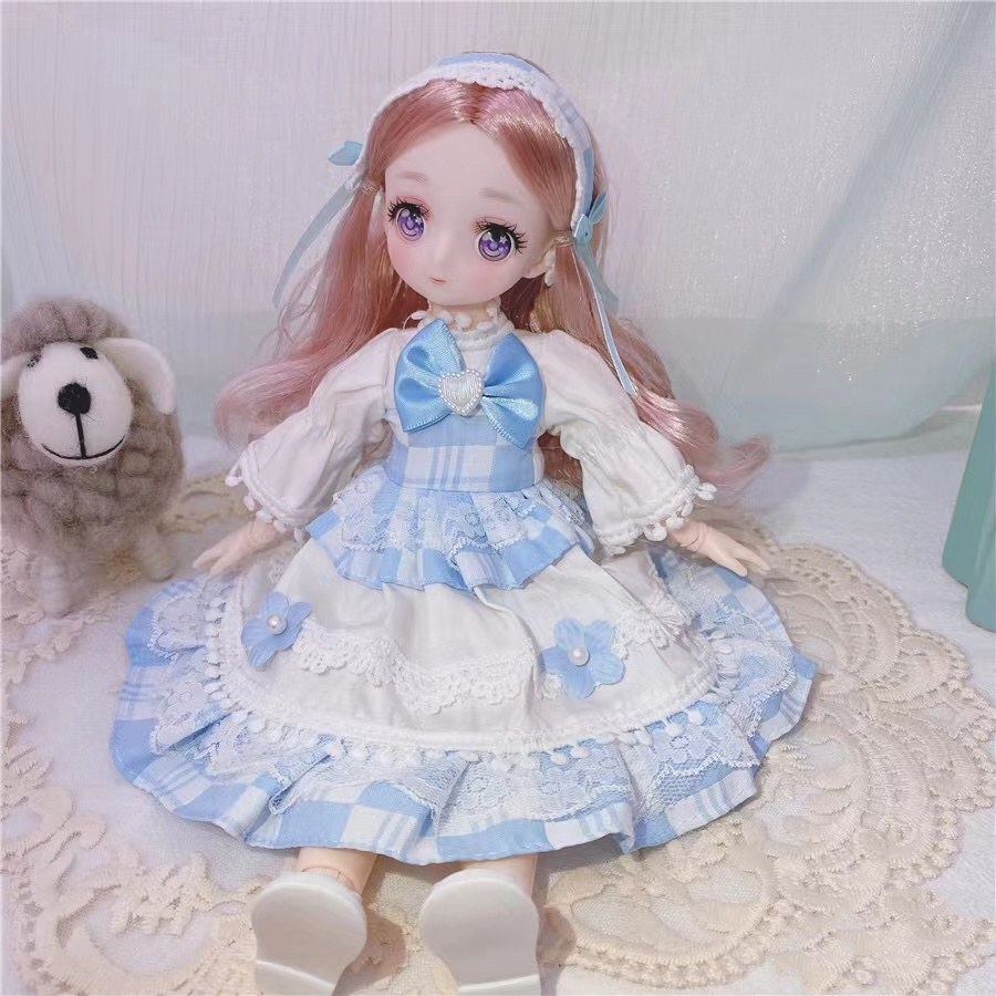 1/6 Kawaii Doll 30cm Cute Blyth Doll Joint Body Fashion BJD Dolls Toys with Dress Shoes Wig Make Up Gifts for Girl pullip