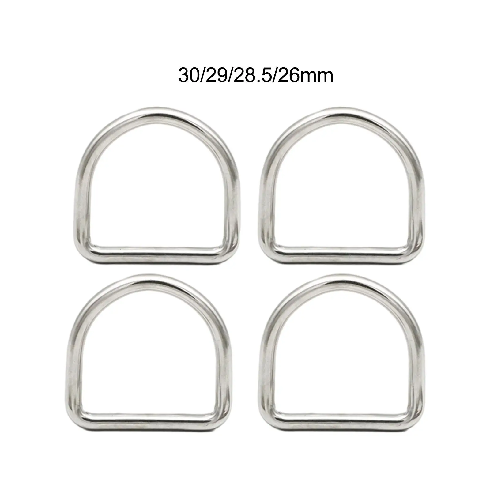 4 Pieces Welded Heavy D Rings D Shape Rings Solid Cast Metal Loops Buckles D Shape Buckle for Hardware Bags Ring Straps Ties