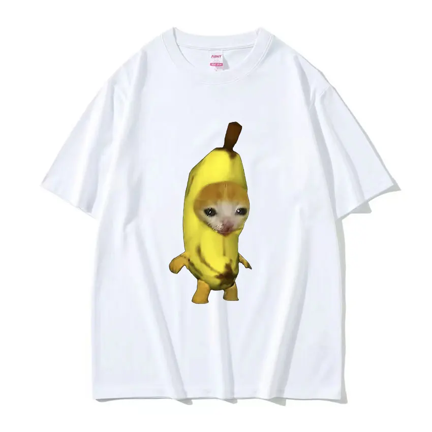 unisexe manches humoristique et avec chat happy bananacat meme graphic tee shirt pour hommes