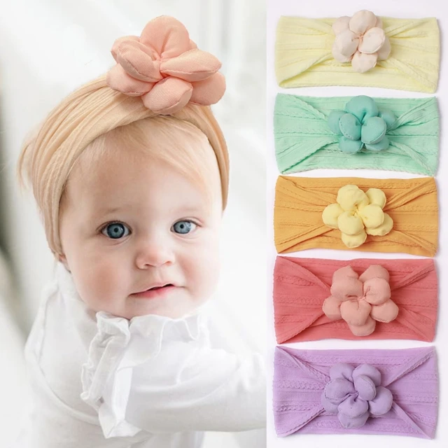 4 Pièces Bandeau cheveux bébé fille Bandeaux bande de cheveux arc, Bandeau  bébé doux et extensible pour Tout-petits Bébés