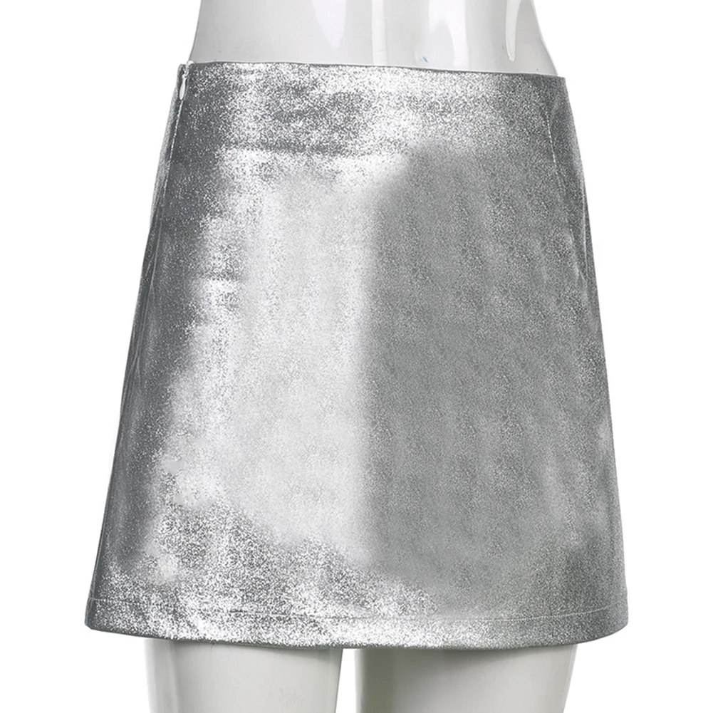 New Mini Sexy Vintage Wrap Party Skirt Summer Glitter Skirts Women A Line High Waist wrap skirt pink skirt