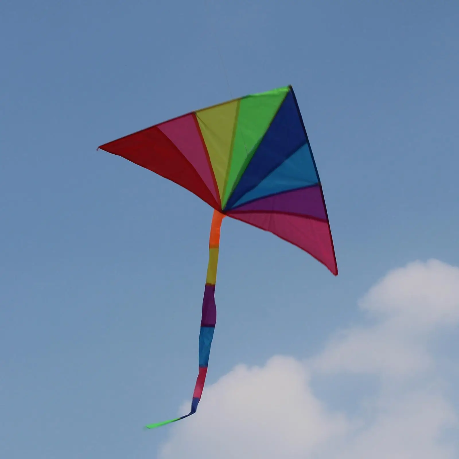 Rainbow Delta Kite Huge Windsock Easy to Fly Large Triangle Kite Park Teenagers Children and Adults