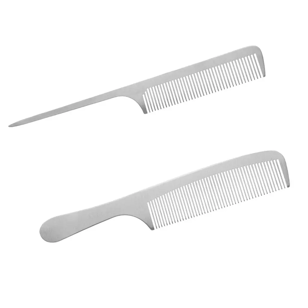  Stainless Steel Salon Hairstyling Hairdressing Cutting Comb Hairbrush