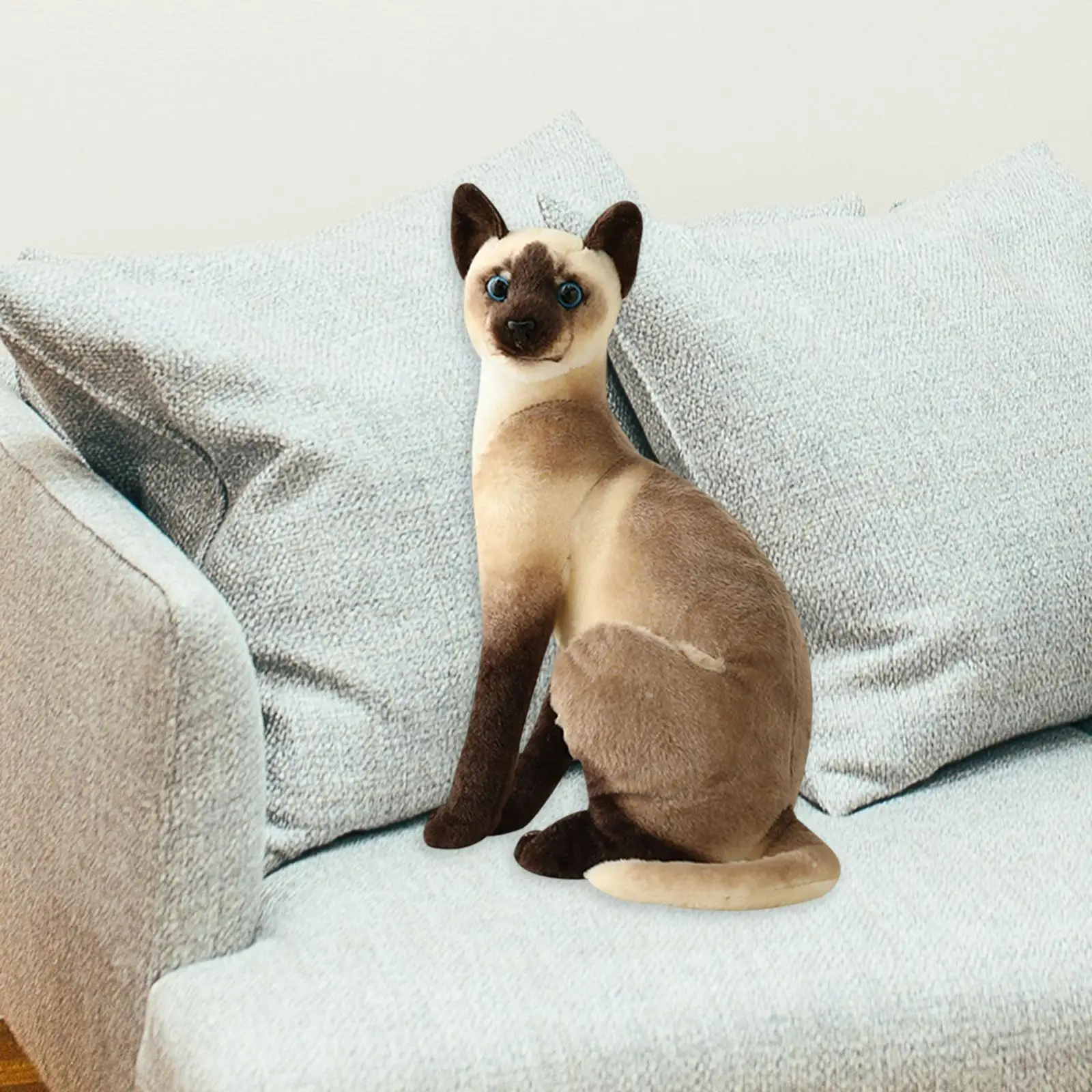Simulation Siamese cats animal plush padding as a birthday gift