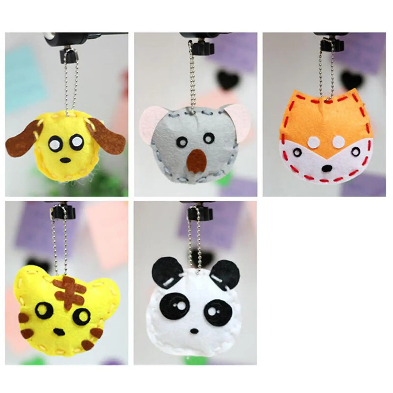 DIY Sewing Kit for Kids Beginners Lovely Animals Style Keychain DIY Girls